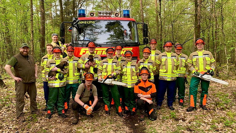 Feuerwehr für Lehrgang auf dem Schoellerhof